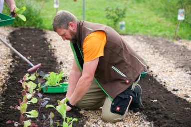 Sven Hildebrand spends in his own vegetable garden